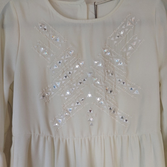 Twelfth Street By Cynthia Vincent Embroidered  Shift Dress Ivory Size Small NWT - Picture 2 of 12